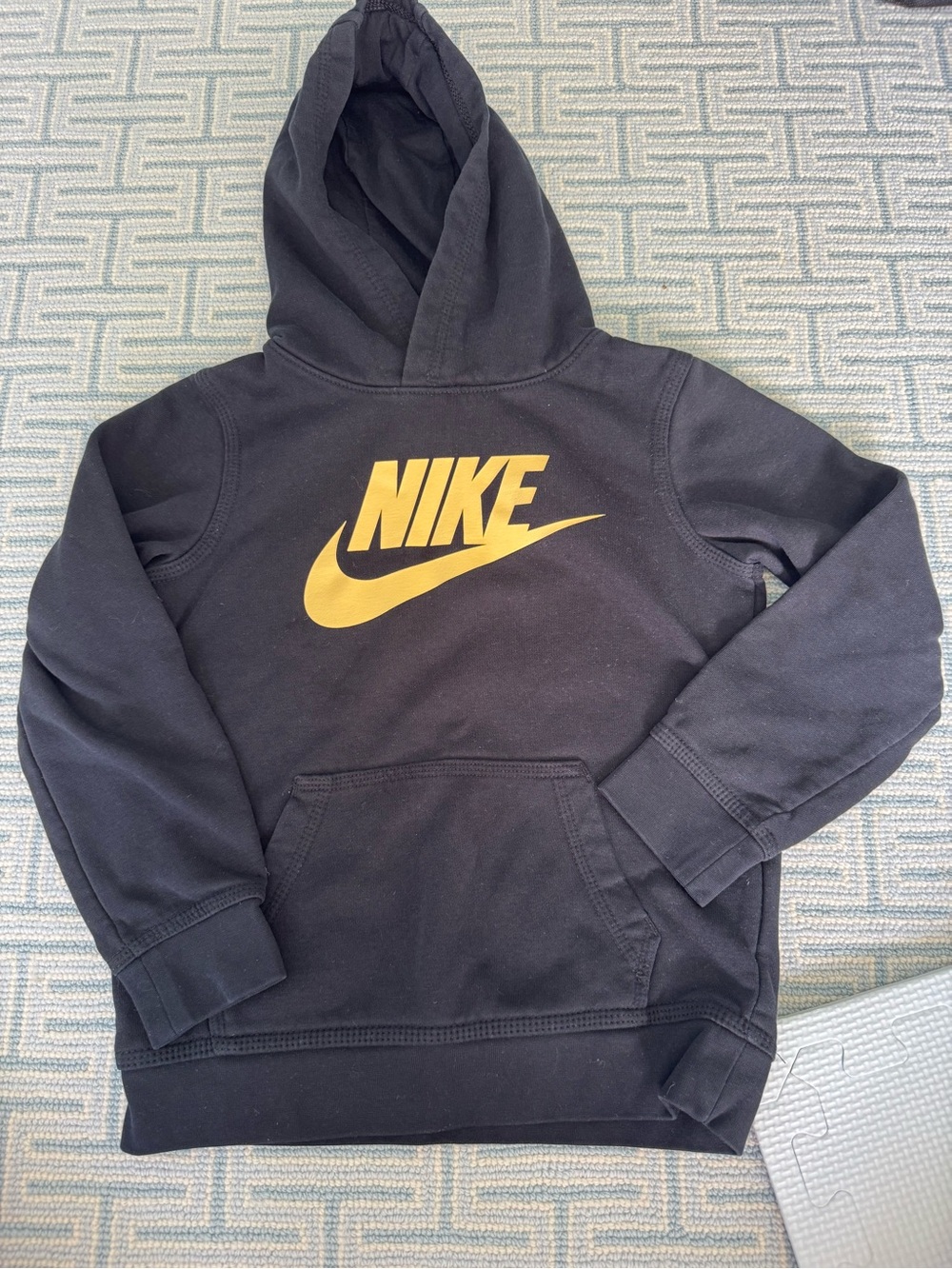 Nike Black Hoodie with Gold Swoosh Logo